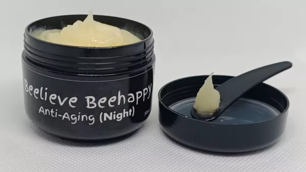 Miracle KA Anti-Aging Night Cream jar with natural ingredients like beeswax, aloe vera, and propolis